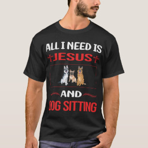 Camiseta Perro de Jesús Divertido Cuidando