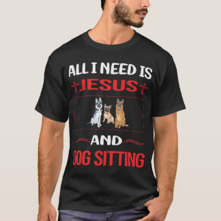 Camiseta Perro de Jesús Divertido Cuidando