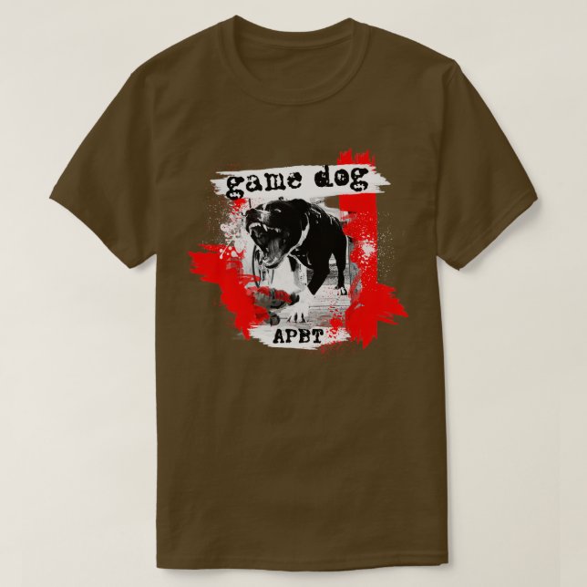 Camiseta Perro de juego APBT American Pitbull Terrier WHITE (Diseño del anverso)
