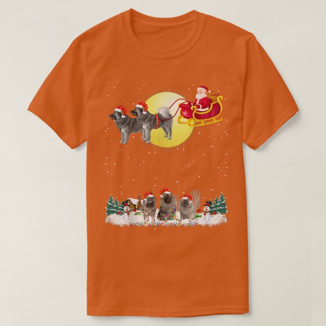 Camiseta Perro de Keeshond Luces de Perro Navidades Lover T (Diseño del anverso)