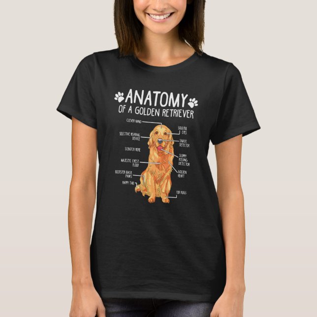 Camiseta Perro de la anatomía del Golden Retriever (Anverso)