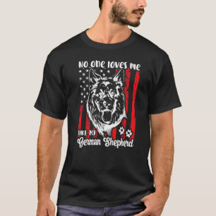 Camiseta Perro de la bandera americana Pastor Alemán A nadi
