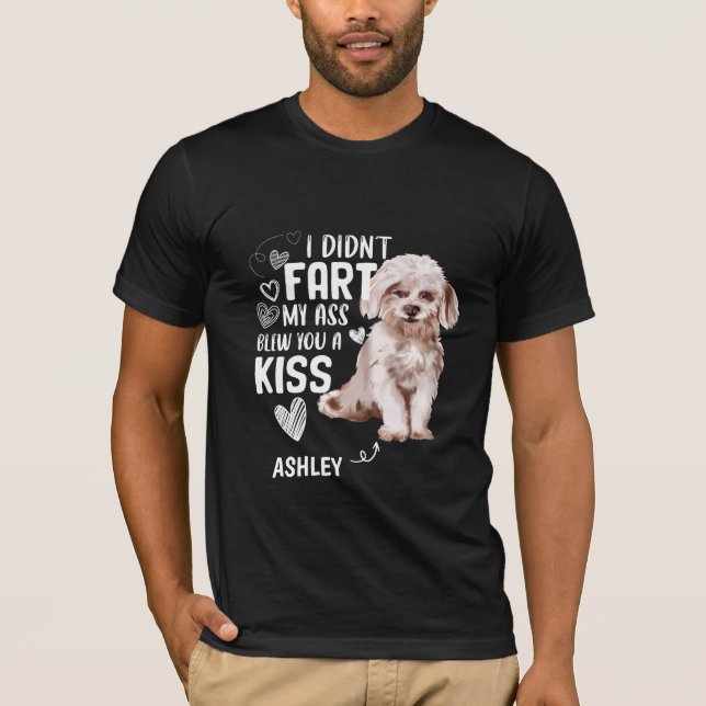 Camiseta Perro de la besa del Fart de los malteses (Anverso)