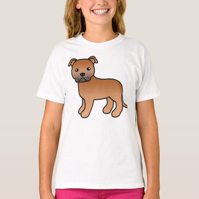 Camiseta Perro de la caricatura de los Bull Terrier de Red  (Anverso)