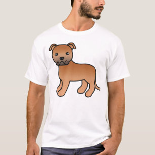 Camiseta Perro de la caricatura de los Bull Terrier de Red 