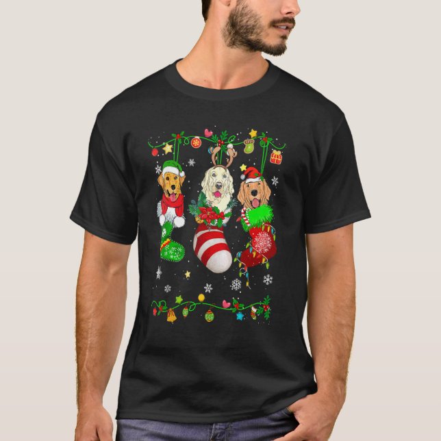 Camiseta Perro de la cazadora de oro en Navidades Mascota d (Anverso)