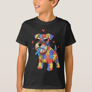 Camiseta Perro de la conciencia del autismo con el rompecab