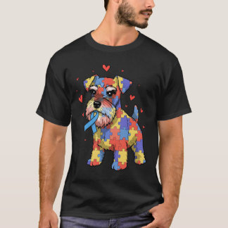 Camiseta Perro de la conciencia del autismo con el rompecab