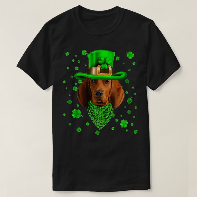 Camiseta Perro de la Coonhound Redbone, Día de los Patrones (Diseño del anverso)