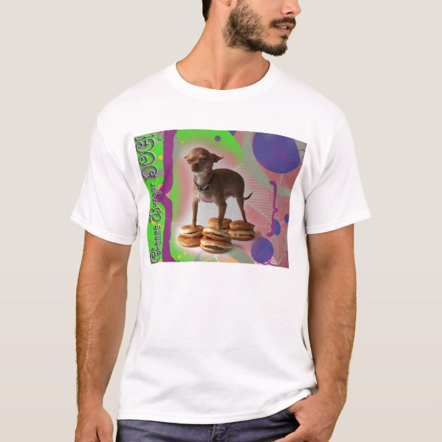 Camiseta Perro de la hamburguesa del queso (Anverso)