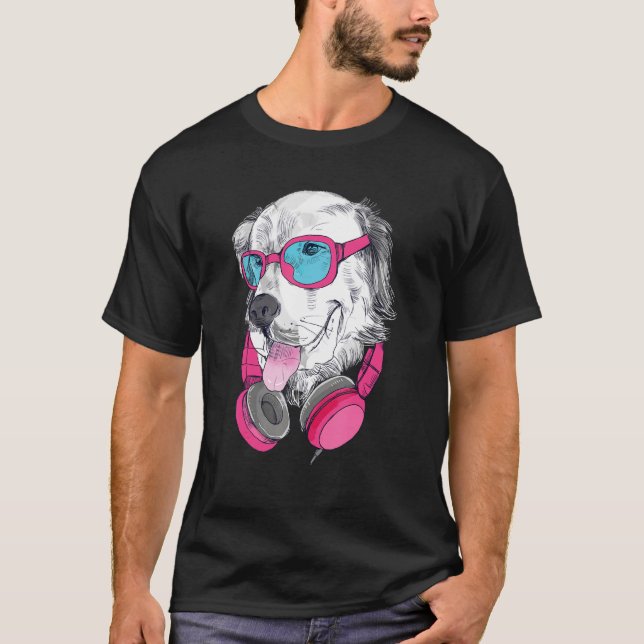 Camiseta Perro De La Hip De La Cuidadera De Oro Con Gafas D (Anverso)