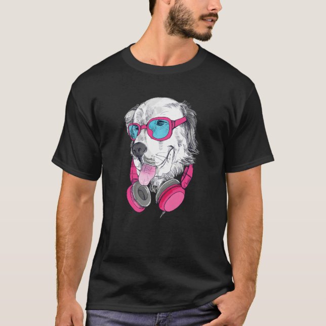 Camiseta Perro De La Hip De La Cuidadera De Oro Con Gafas D (Anverso)