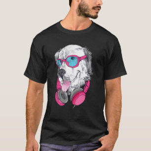 Camiseta Perro De La Hip De La Cuidadera De Oro Con Gafas D