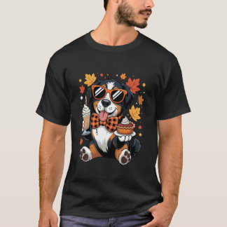 Camiseta Perro de la montaña de Berna Arco Otoño Hojas de o