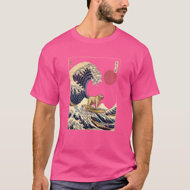 Camiseta Perro de la ola de la ola del Kanagawa japonés, lo (Anverso)