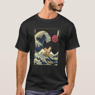 Camiseta Perro de la ola del Kanagawa japonés inu