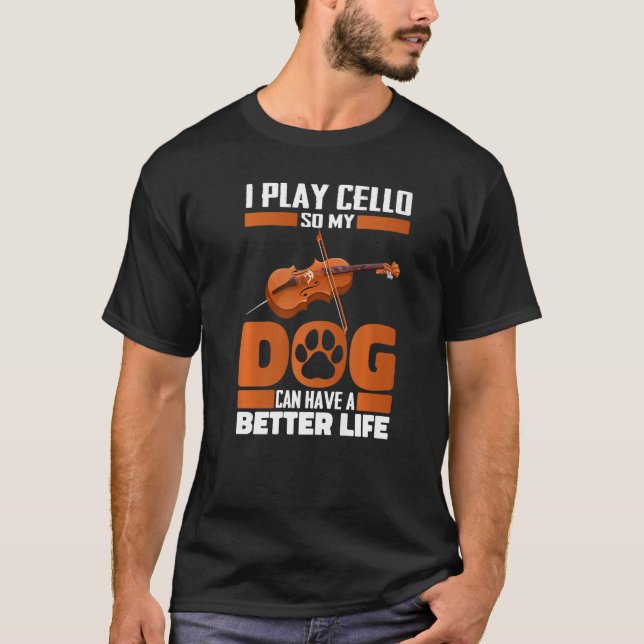 Camiseta Perro de la orquesta Violincello Cello Premium (Anverso)