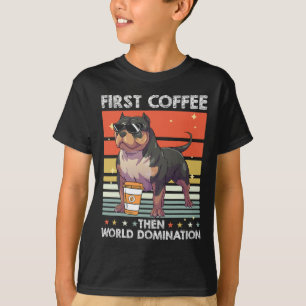 Camiseta Perro de la raza del café - Mascota Americano Bull