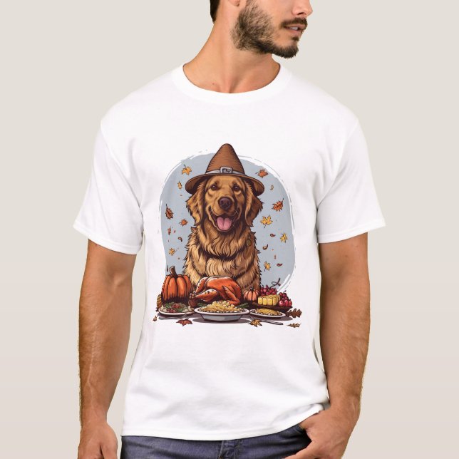 Camiseta Perro de la recuperación de oro del Día de Acción  (Anverso)