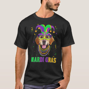 Camiseta Perro de la recuperación de oro lindo Mardi Gras C