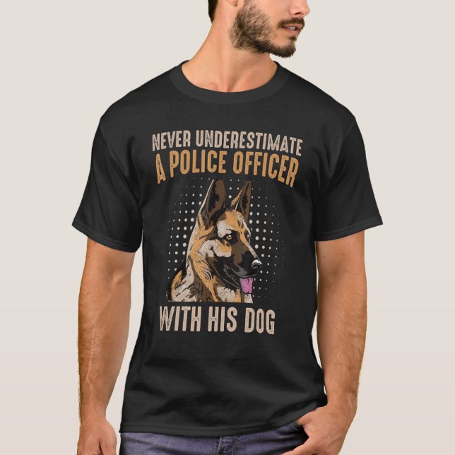 Camiseta Perro de la unidad policial K 9 Pastor alemán 1 (Anverso)
