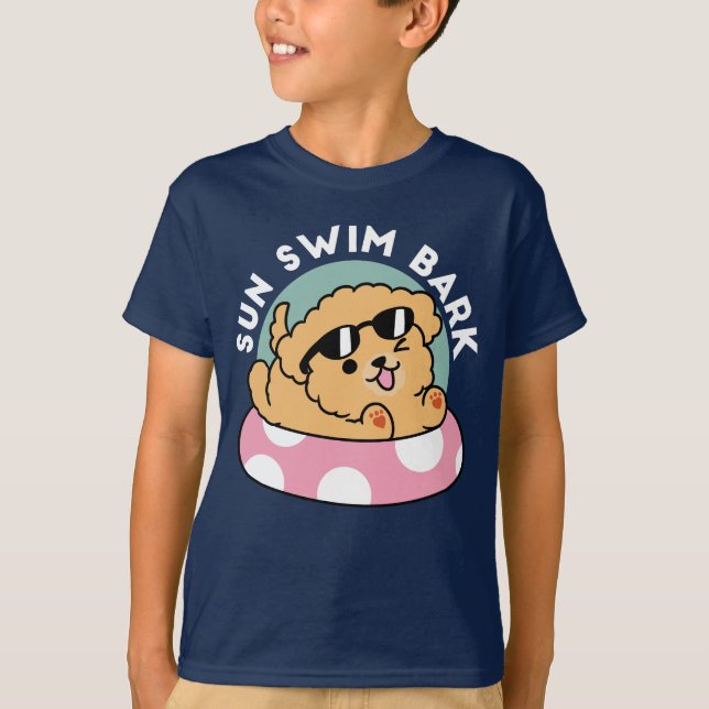 Camiseta Perro de la Vibes de Verano - Cachorro flotante co (Anverso)