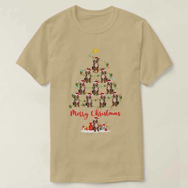 Camiseta Perro de Labradoodle Coincidiendo con Santa Labrad (Diseño del anverso)