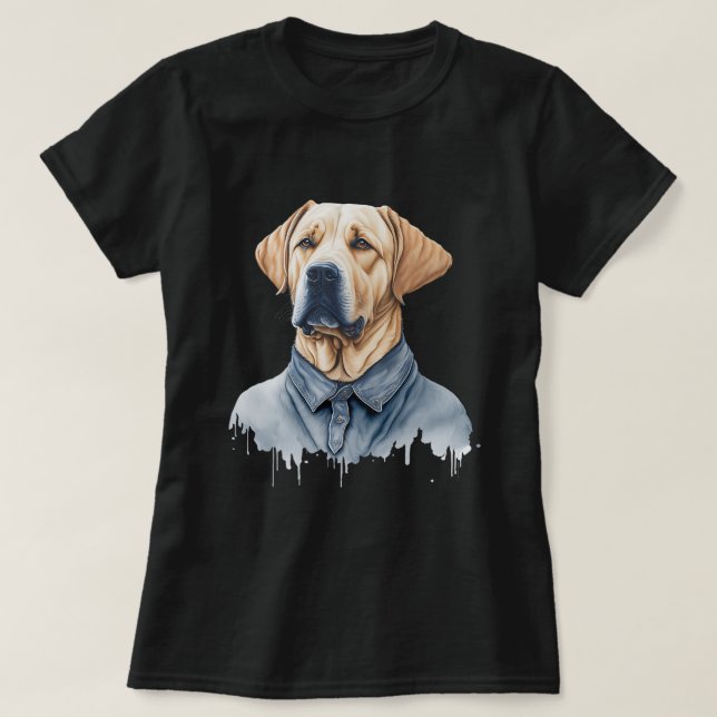 Camiseta Perro de Labrador Casual con Ropa Casual (Diseño del anverso)