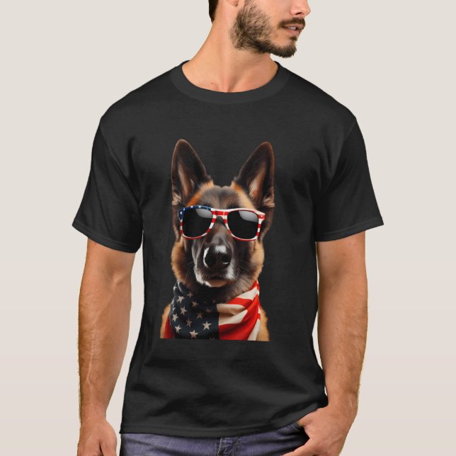 Camiseta Perro De Laekenois Belga 4 De Julio Infierno Estad (Anverso)