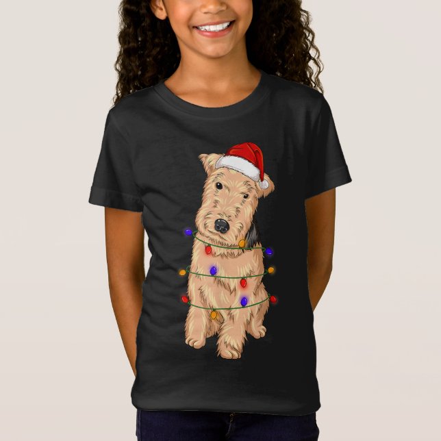 Camiseta Perro de Lakeland Terrier con luces Gorras de Navi (Anverso)