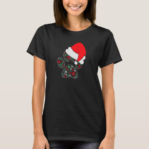Camiseta Perro de los copos de nieve Paw Santa Hat Navidad 