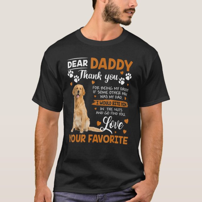 Camiseta Perro de los Golden Retriever Querido Papi Gracias (Anverso)