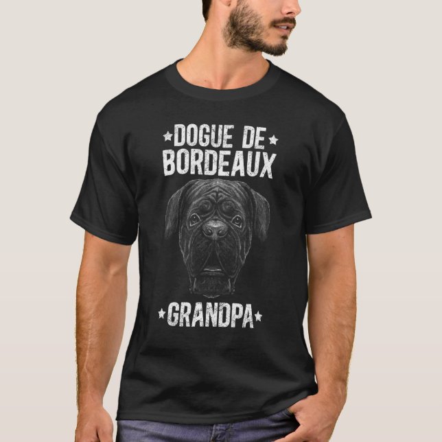 Camiseta Perro de los hombres de Burdeos Abuelo Dueño de Pe (Anverso)