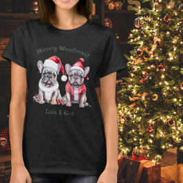 Camiseta Perro de los Navidades del Bulldog de Merry Woofma