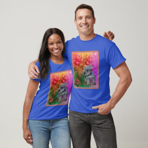 Camiseta Perro de los Rosas de la Fantasía Schnauzer Puppy