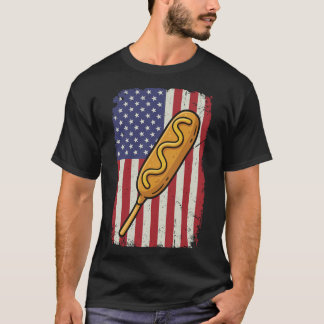 Camiseta Perro de maíz bandera de EE. UU. Corndog 4 de juli