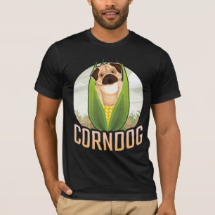 Camiseta Perro de maíz cultivado con agujero de maíz Pug