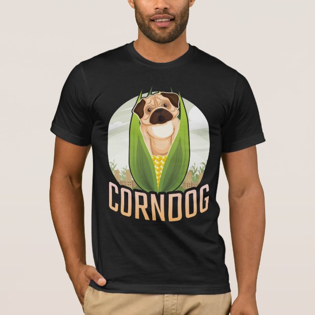 Camiseta Perro de maíz cultivado con agujero de maíz Pug (Anverso)