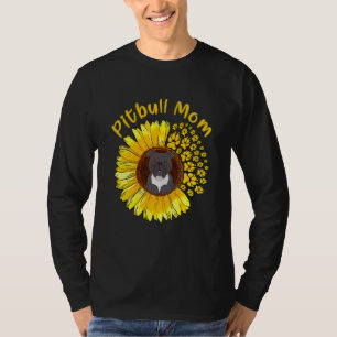 Camiseta Perro de mamá de Pitbull, girasol femenino