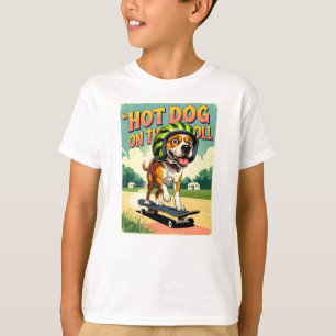 Camiseta Perro de monopatín verano divertido retro playa 
