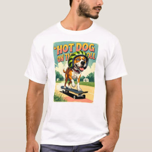 Camiseta Perro de monopatín verano divertido retro playa
