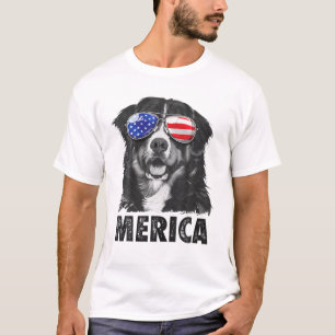 Camiseta Perro De Montaña Bernés 4 De Julio Hombres America
