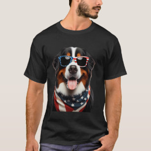 Camiseta Perro de montaña bernés americano 4 de julio de in