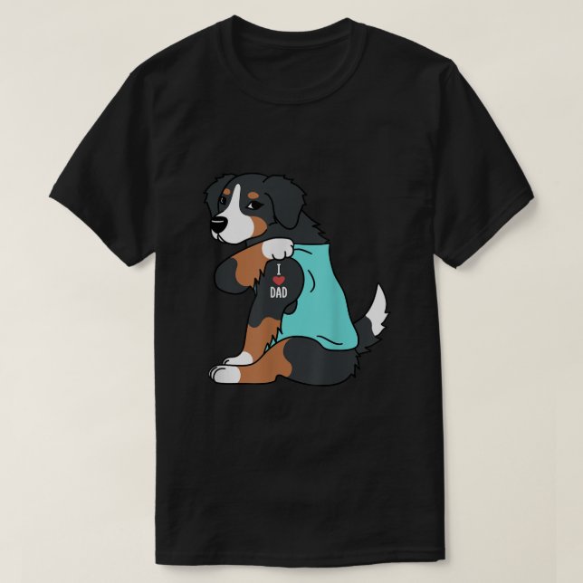 Camiseta Perro de montaña Bernés Amo a Papá Perro Gracioso (Diseño del anverso)