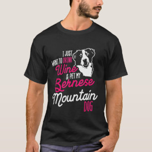 Camiseta Perro de montaña Bernés Bebiendo Perro Mamá Vino P