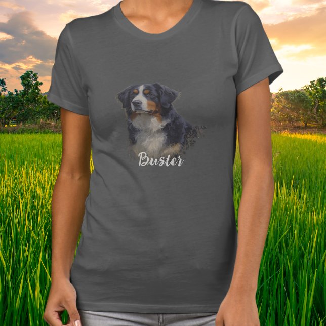 Camiseta Perro de montaña bernés gris personalizable (Subido por el creador)