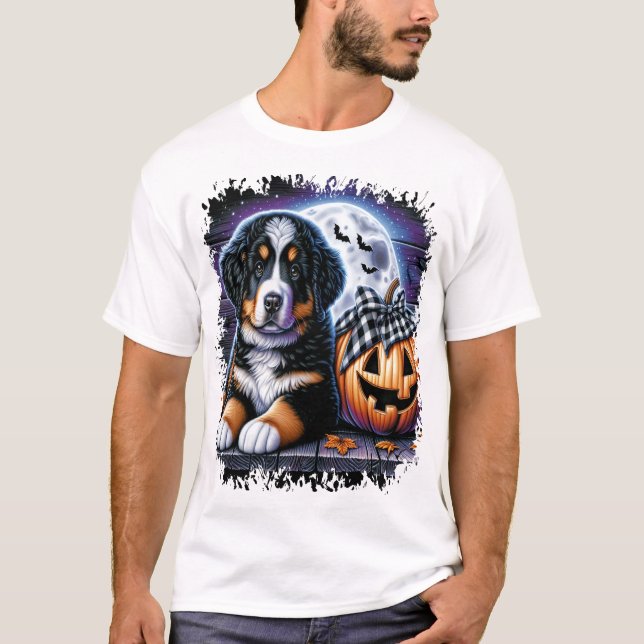 Camiseta Perro de montaña bernés Halloween (Anverso)
