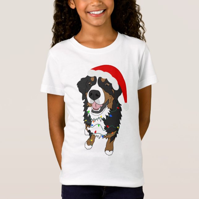 Camiseta Perro de montaña bernés Navidad  (Anverso)