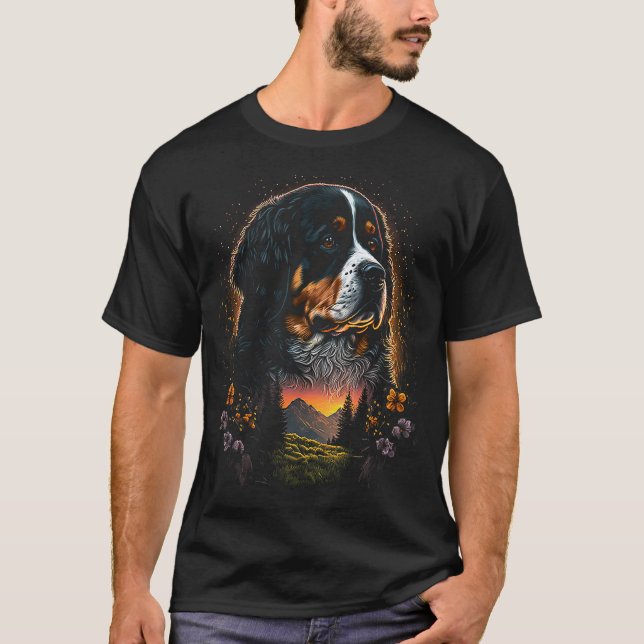 Camiseta Perro de Montaña Bernés Para Hombres Mujeres Niños (Anverso)