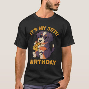 Camiseta Perro de montaña de Berna comiendo pizza es mi 30°